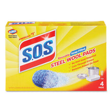 Load image into Gallery viewer, S.O.S.® wholesale. Steel Wool Soap Pad, 4-box, 24 Boxes-carton. HSD Wholesale: Janitorial Supplies, Breakroom Supplies, Office Supplies.