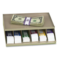 CONTROLTEK® wholesale. Coin Wrapper And Bill Strap Single-tier Rack, 6 Compartments, 10 X 8.5 X 3, Metal, Pebble Beige. HSD Wholesale: Janitorial Supplies, Breakroom Supplies, Office Supplies.