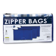 CONTROLTEK® wholesale. Fabric Deposit Bag, 5.5 X 11, Vinyl, Blue, 3-pack. HSD Wholesale: Janitorial Supplies, Breakroom Supplies, Office Supplies.