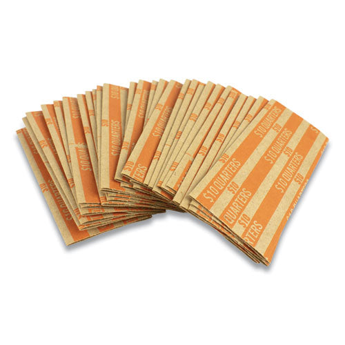 CONTROLTEK® wholesale. Flat Tubular Coin Wrap, Quarters, $10.00, Orange, 1,000-box. HSD Wholesale: Janitorial Supplies, Breakroom Supplies, Office Supplies.