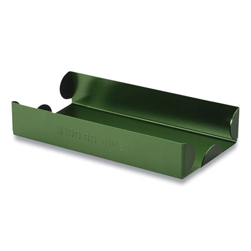 CONTROLTEK® wholesale. Metal Coin Tray, Dimes, 3.5 X 10 X 1.75, Green. HSD Wholesale: Janitorial Supplies, Breakroom Supplies, Office Supplies.