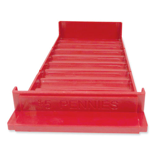 CONTROLTEK® wholesale. Stackable Plastic Coin Tray, Pennies, 3.75 X 11.5 X 1.5, Red, 2-pack. HSD Wholesale: Janitorial Supplies, Breakroom Supplies, Office Supplies.