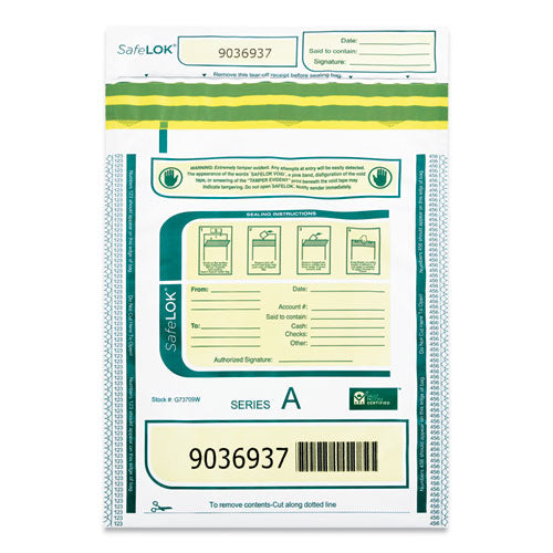 SafeLOK™ wholesale. Deposit Bag, 9 X 12, 2 Mil Thick, Plastic, White-gray, 100-pack. HSD Wholesale: Janitorial Supplies, Breakroom Supplies, Office Supplies.