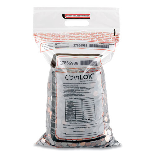 CoinLOK™ wholesale. Coin Bag, 12.5 X 25, 5 Mil Thick, Plastic, Clear, 50-pack. HSD Wholesale: Janitorial Supplies, Breakroom Supplies, Office Supplies.