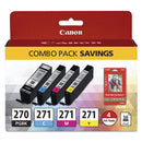 Canon® wholesale. CANON 0373c005 (pgi-270-cli-271) Ink-paper Combo, Black-tri-color. HSD Wholesale: Janitorial Supplies, Breakroom Supplies, Office Supplies.