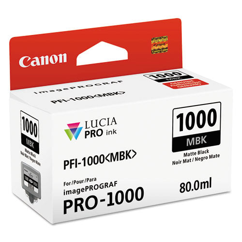 Canon® wholesale. CANON 0545c002 (pfi-1000) Lucia Pro Ink, Matte Black. HSD Wholesale: Janitorial Supplies, Breakroom Supplies, Office Supplies.