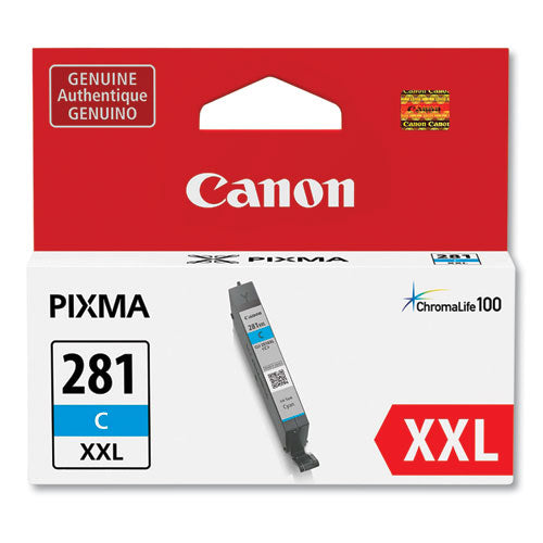 Canon® wholesale. CANON 1980c001 (cli-281xxl) Chromalife100 Ink, Cyan. HSD Wholesale: Janitorial Supplies, Breakroom Supplies, Office Supplies.