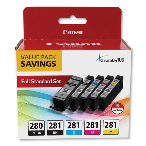 Canon® wholesale. CANON 2075c006 (pgi-280; Cli-281) Ink, Black Xl-black-cyan-magenta-yellow. HSD Wholesale: Janitorial Supplies, Breakroom Supplies, Office Supplies.