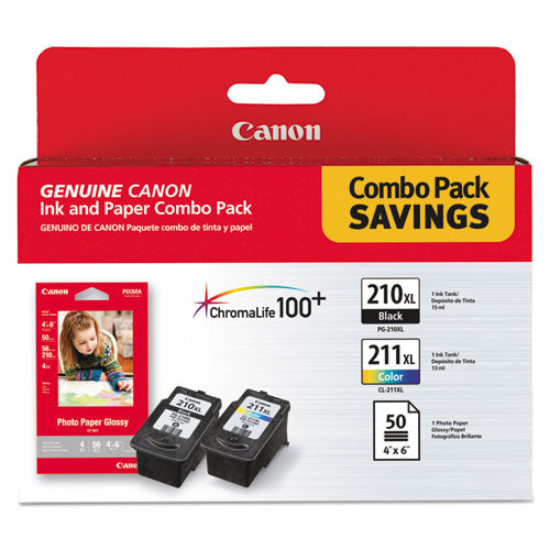 Canon® wholesale. CANON 2973b004 (pgi-210xl-cl-211xl) High-yield Ink-paper Combo, Black-tri-color. HSD Wholesale: Janitorial Supplies, Breakroom Supplies, Office Supplies.