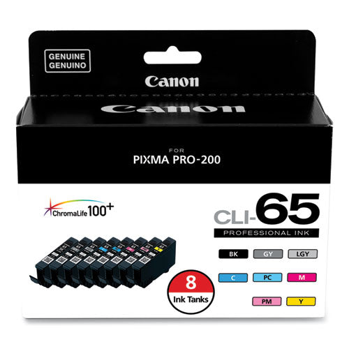 Canon® wholesale. 4215c007 (cli-65) Ink, Black-cyan-gray-light Gray-magenta-photo Cyan-photo Magenta-yellow, 8-pack. HSD Wholesale: Janitorial Supplies, Breakroom Supplies, Office Supplies.