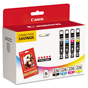 Canon® wholesale. 4546b007 (cli-226) Chromalife100+ Ink-paper Combo, Black-cyan-magenta-yellow. HSD Wholesale: Janitorial Supplies, Breakroom Supplies, Office Supplies.