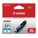 Canon® wholesale. CANON 6449b001 (cli-251xl) Chromalife100+ High-yield Ink, 695 Page-yield, Cyan. HSD Wholesale: Janitorial Supplies, Breakroom Supplies, Office Supplies.