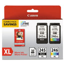 Canon® wholesale. CANON 8278b005 (pg-245xl-cl-246xl) Ink And Paper Combo Pack, Black-tri-color. HSD Wholesale: Janitorial Supplies, Breakroom Supplies, Office Supplies.