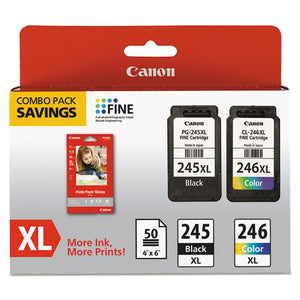 Canon® wholesale. CANON 8278b005 (pg-245xl-cl-246xl) Ink And Paper Combo Pack, Black-tri-color. HSD Wholesale: Janitorial Supplies, Breakroom Supplies, Office Supplies.