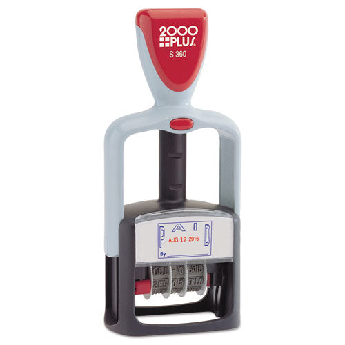 COSCO 2000PLUS® wholesale. Model S 360 Two-color Message Dater, 1.75 X 1, "paid," Self-inking, Blue-red. HSD Wholesale: Janitorial Supplies, Breakroom Supplies, Office Supplies.