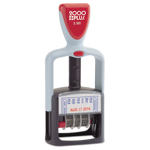 COSCO 2000PLUS® wholesale. Model S 360 Two-color Message Dater, 1.75 X 1, "received", Self-inking, Blue-red. HSD Wholesale: Janitorial Supplies, Breakroom Supplies, Office Supplies.