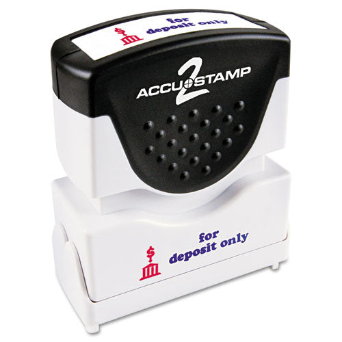 ACCUSTAMP2® wholesale. Pre-inked Shutter Stamp, Red-blue, For Deposit Only, 1 5-8 X 1-2. HSD Wholesale: Janitorial Supplies, Breakroom Supplies, Office Supplies.