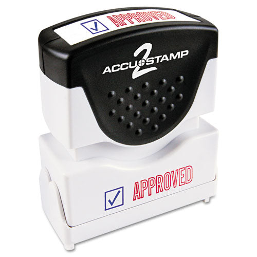 ACCUSTAMP2® wholesale. Pre-inked Shutter Stamp, Red-blue, Approved, 1 5-8 X 1-2. HSD Wholesale: Janitorial Supplies, Breakroom Supplies, Office Supplies.
