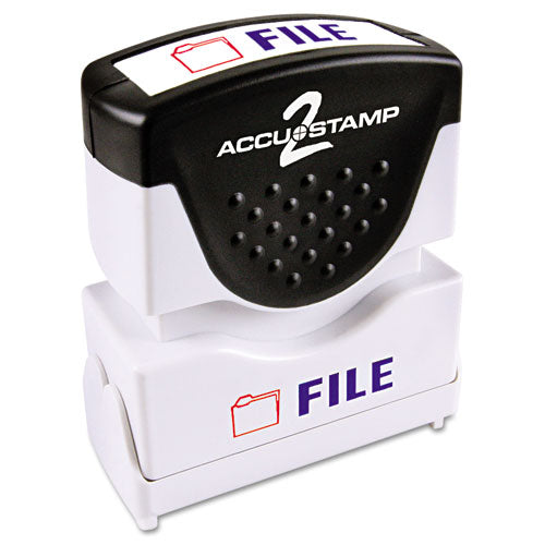 ACCUSTAMP2® wholesale. Pre-inked Shutter Stamp, Red-blue, File, 1 5-8 X 1-2. HSD Wholesale: Janitorial Supplies, Breakroom Supplies, Office Supplies.