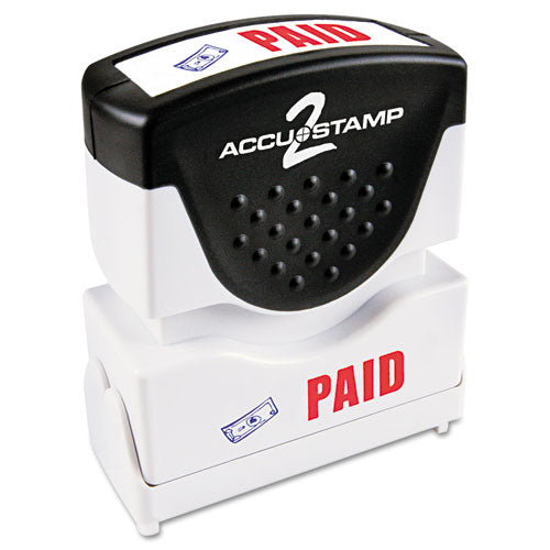 ACCUSTAMP2® wholesale. Pre-inked Shutter Stamp With Microban, Red-blue, Paid, 1 5-8 X 1-2. HSD Wholesale: Janitorial Supplies, Breakroom Supplies, Office Supplies.
