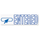 ACCUSTAMP2® wholesale. Pre-inked Shutter Stamp, Blue, Entered, 1 5-8 X 1-2. HSD Wholesale: Janitorial Supplies, Breakroom Supplies, Office Supplies.