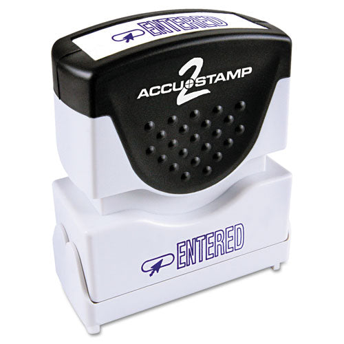 ACCUSTAMP2® wholesale. Pre-inked Shutter Stamp, Blue, Entered, 1 5-8 X 1-2. HSD Wholesale: Janitorial Supplies, Breakroom Supplies, Office Supplies.
