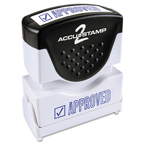 ACCUSTAMP2® wholesale. Pre-inked Shutter Stamp, Blue, Approved, 1 5-8 X 1-2. HSD Wholesale: Janitorial Supplies, Breakroom Supplies, Office Supplies.