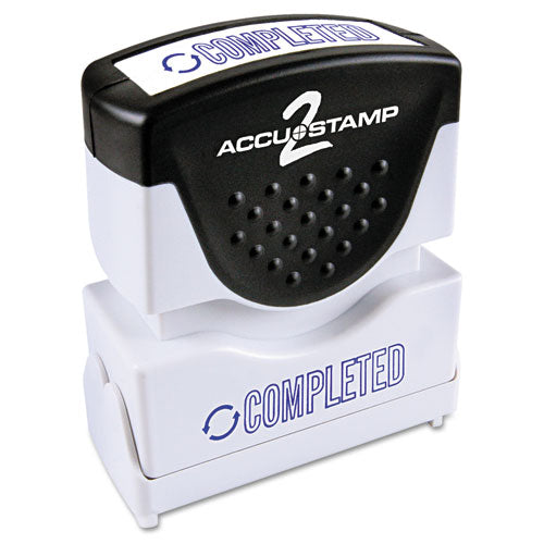ACCUSTAMP2® wholesale. Pre-inked Shutter Stamp, Blue, Completed, 1 5-8 X 1-2. HSD Wholesale: Janitorial Supplies, Breakroom Supplies, Office Supplies.
