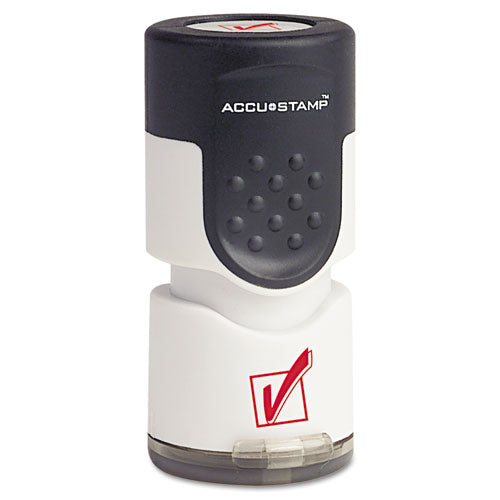 ACCUSTAMP® wholesale. Pre-inked Round Stamp, Check Mark, 5-8" Dia, Red. HSD Wholesale: Janitorial Supplies, Breakroom Supplies, Office Supplies.