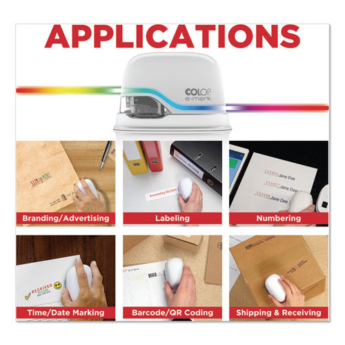 Colop® e-mark wholesale. Digital Marking Device, Customizable Size And Message With Images, White. HSD Wholesale: Janitorial Supplies, Breakroom Supplies, Office Supplies.