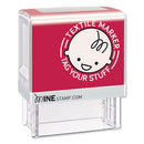 COSCO wholesale. Mine Textile Stamp, 1 1-2" X 1 1-2", Black. HSD Wholesale: Janitorial Supplies, Breakroom Supplies, Office Supplies.