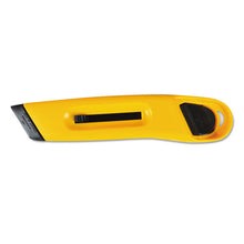 Load image into Gallery viewer, COSCO wholesale. Plastic Utility Knife With Retractable Blade And Snap Closure, Yellow. HSD Wholesale: Janitorial Supplies, Breakroom Supplies, Office Supplies.