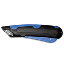 COSCO wholesale. Easycut Cutter Knife W-self-retracting Safety-tipped Blade, Black-blue. HSD Wholesale: Janitorial Supplies, Breakroom Supplies, Office Supplies.