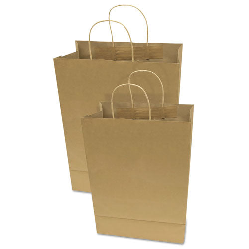 COSCO wholesale. Premium Shopping Bag, 10"  X 4.5" X 13", Brown Kraft, 50-box. HSD Wholesale: Janitorial Supplies, Breakroom Supplies, Office Supplies.