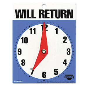 COSCO wholesale. Will Return Later Sign, 5" X 6", Blue. HSD Wholesale: Janitorial Supplies, Breakroom Supplies, Office Supplies.