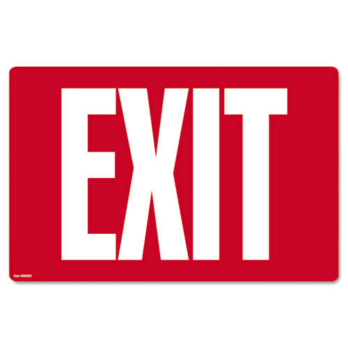COSCO wholesale. Glow-in-the-dark Safety Sign, Exit, 12 X 8, Red. HSD Wholesale: Janitorial Supplies, Breakroom Supplies, Office Supplies.