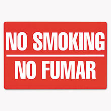 Load image into Gallery viewer, COSCO wholesale. Two-sided Signs, No Smoking-no Fumar, 8 X 12, Red. HSD Wholesale: Janitorial Supplies, Breakroom Supplies, Office Supplies.