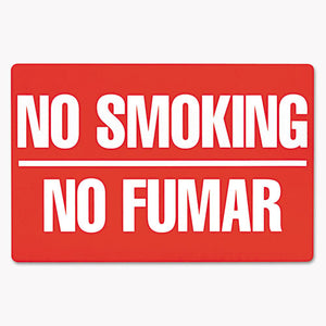 COSCO wholesale. Two-sided Signs, No Smoking-no Fumar, 8 X 12, Red. HSD Wholesale: Janitorial Supplies, Breakroom Supplies, Office Supplies.