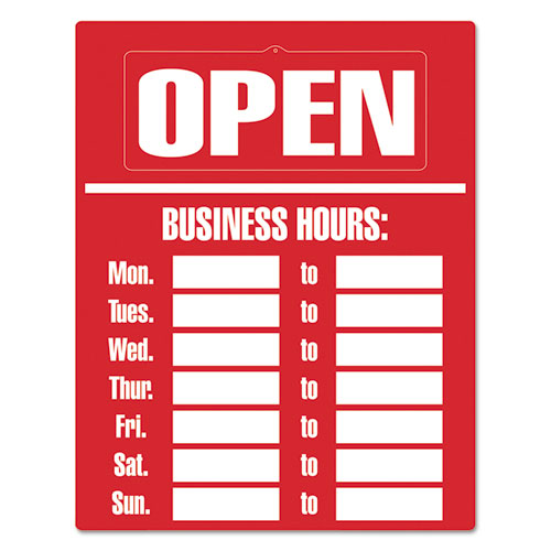 COSCO wholesale. Business Hours Sign Kit, 15 X 19, Red. HSD Wholesale: Janitorial Supplies, Breakroom Supplies, Office Supplies.