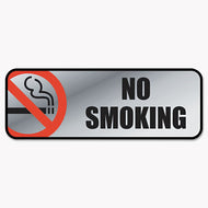 COSCO wholesale. Brush Metal Office Sign, No Smoking, 9 X 3, Silver-red. HSD Wholesale: Janitorial Supplies, Breakroom Supplies, Office Supplies.