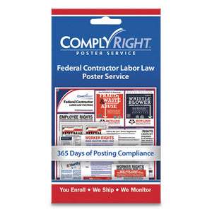 ComplyRight® wholesale. Labor Law Poster Service, "federal Contractor Labor Law", 4w X 7h. HSD Wholesale: Janitorial Supplies, Breakroom Supplies, Office Supplies.