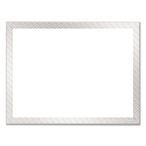 Great Papers!® wholesale. Foil Border Certificates, 8.5 X 11, White-silver, Braided, 15-pack. HSD Wholesale: Janitorial Supplies, Breakroom Supplies, Office Supplies.