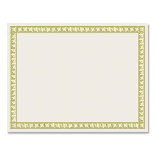 Great Papers!® wholesale. Foil Border Certificates, 8.5 X 11, Ivory-gold, Channel, 12-pack. HSD Wholesale: Janitorial Supplies, Breakroom Supplies, Office Supplies.