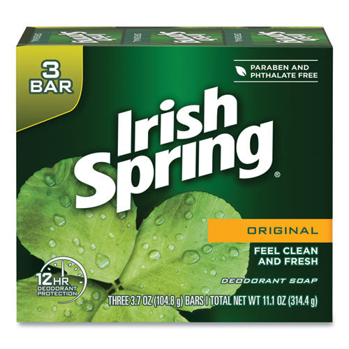 Irish Spring® wholesale. Bar Soap, Clean Fresh Scent, 3.75 Oz, 3 Bars-pack, 18 Packs-carton. HSD Wholesale: Janitorial Supplies, Breakroom Supplies, Office Supplies.