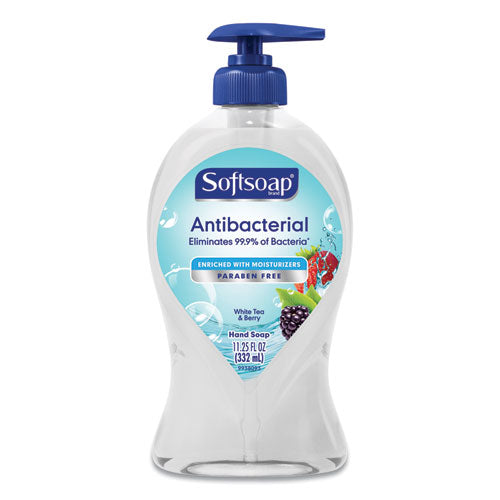 Softsoap® wholesale. Antibacterial Hand Soap, White Tea And Berry Fusion, 11.25 Oz Pump Bottle. HSD Wholesale: Janitorial Supplies, Breakroom Supplies, Office Supplies.