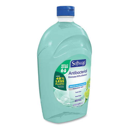 Softsoap® wholesale. Antibacterial Liquid Hand Soap Refills, Fresh, 50 Oz, Green, 6-carton. HSD Wholesale: Janitorial Supplies, Breakroom Supplies, Office Supplies.