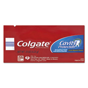 Colgate® wholesale. Colgate Cavity Protection Toothpaste, Regular Flavor, 0.15 Oz Tube, 1000-carton. HSD Wholesale: Janitorial Supplies, Breakroom Supplies, Office Supplies.