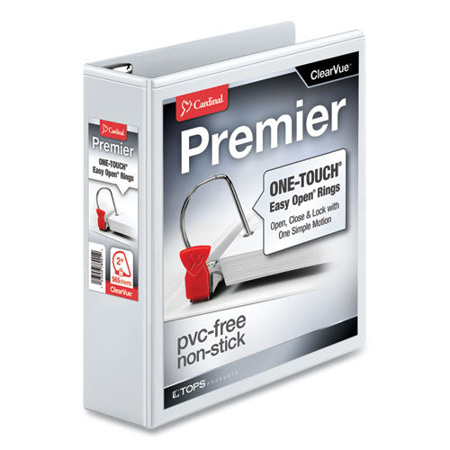 Cardinal® wholesale. Premier Easy Open Clearvue Locking Slant-d Ring Binder, 3 Rings, 2