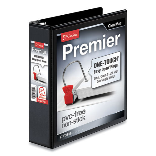 Cardinal® wholesale. Premier Easy Open Clearvue Locking Slant-d Ring Binder, 3 Rings, 2" Capacity, 11 X 8.5, Black. HSD Wholesale: Janitorial Supplies, Breakroom Supplies, Office Supplies.