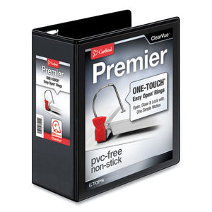 Cardinal® wholesale. Premier Easy Open Clearvue Locking Slant-d Ring Binder, 3 Rings, 4" Capacity, 11 X 8.5, Black. HSD Wholesale: Janitorial Supplies, Breakroom Supplies, Office Supplies.